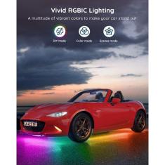 Imagem de Luzes LED do carro exterior govee, luzes de carro abaixo do brilho rgbic, controle de aplicativos, modo de música, para SUVs, caminhões