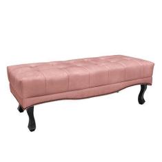 Imagem de Recamier Decorativo 140cm Loewe Veludo Pés De Madeira Rosa G63 - Gran
