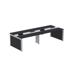 Imagem de Mesa de Plataforma Dupla para 4 Pessoas Corporativa 150x140/4p Preto/Cinza