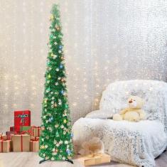 Imagem de Árvore de Natal Pinkswan Pop Up de 5 pés com luzes e lantejoulas