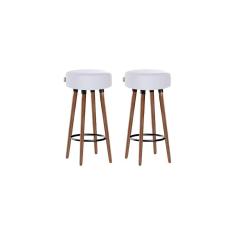 Imagem de Kit 2 Banquetas Alta Pés Palito Roma Branco 70cm