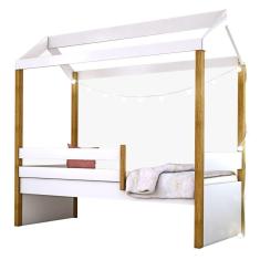 Imagem de Cama Montessori Cabana Solteiro Com Cordão Led E Colchão