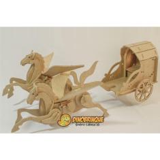 Imagem de Quebra Cabeça 3D carruagem com pégasos 83 peças em mdf - dinobrinque