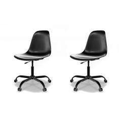 Imagem de Conjunto com 2 Cadeiras de Escritório Secretária Eames Office Preto