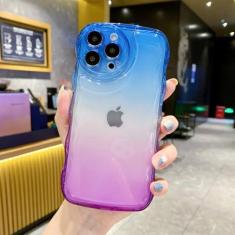 Imagem de Luxo gradiente arco-íris colorido claro encaracolado ondulado caso para iphone 13 12 11 pro max x xr xs max 7 8 plus silicone macio, 3, para se 2020, se 2022