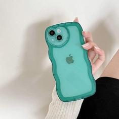 Imagem de Capa de silicone macia ondulada transparente para iPhone 14 13 12 11 Pro Max X XR XS 8 7 Plus Love Heart Lens Protection Candy Cover, Lake Blue, para iPhone XS MAX