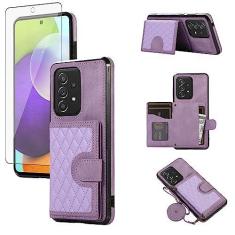 Imagem de Asuwish Capa de telefone para Samsung Galaxy A72 5G/4G capa carteira com protetor de tela de vidro temperado e alça transversal cordão suporte para cartão de crédito suporte celular A 72 G5 72A S72