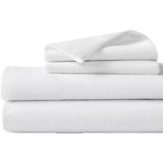Imagem de Jogo de lençol de berço de 4 peças - Jogo de lençol de cama de algodão 30 x 75 - contagem de fios 600 - 100% algodão - lençol com elástico perfeito para cama de casal estreito/cama/colchão de hóspedes