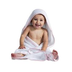 Imagem de Toalha de banho Bebê com Capuz Poliéster Felpuda Atoalhada 70x70 cm - 