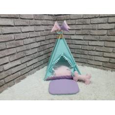 Imagem de Cabana Cyan M Toca  Kit Cachorro Gato Cama De Cachorro Placa - Nikpet 