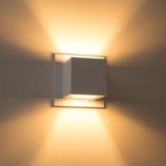 Imagem de 4x Arandela Box Cubo Pequena 2 Fachos Branca + Led G9 5W 3000k St1318