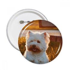 Imagem de Emblema de cachorro  solitário noite redondo broche emblema acessório decoração 5 peças
