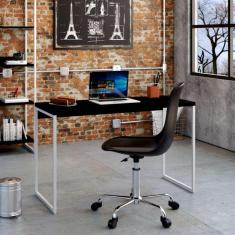 Imagem de Escrivaninha Studio Preta e Branca 120 cm
