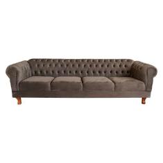Imagem de Sofá Chesterfield Capitone Duque Suede Cinza Camurça 2,00 - Novo Encan
