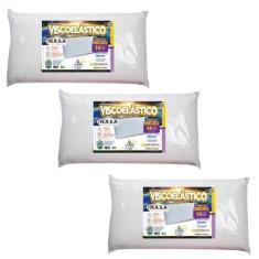Imagem de Kit com 3 Travesseiros Nasa King - 50cm x 90cm - MarcByan