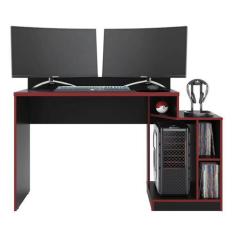 Imagem de Escrivaninha Mesa Gamer Play Trader 1.36 - Albatroz Móveis, Preto-fosc