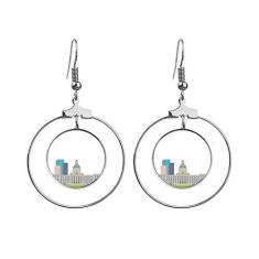 Imagem de Brincos de desenho animado com pontos de referência e cidades do Canadá, joia com argola