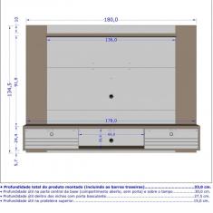 Imagem de Painel Para Tv Até 60 Polegadas Com Espelho 2 Portas Ametista Móveis Bechara Madeira Rústica