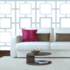 Imagem de Papel Parede Quadrados Interligados Geométrico Autocolante