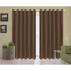 Imagem de Cortina Corta Luz 4,00m X 2,80m 100% Blackout PVC Tabaco Para Sala Ou Quarto Para Varão Simples