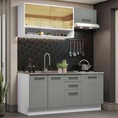 Imagem de Armário de Cozinha Completa 180cm Branco Cinza Agata Madesa 04