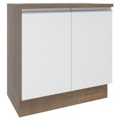 Imagem de Balcão Madesa Glamy 80 cm 2 Portas - Rustic/Branco