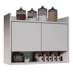 Imagem de Armário De Cozinha Aéreo 71cm 2 Portas 1 Nicho Ceci M24 Branco - Mpozenato