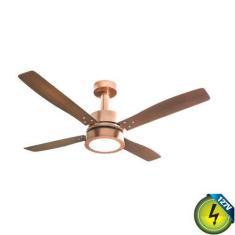Imagem de Ventilador De Teto Decorative Vintage Led Cobre 4 Pás Tabaco Led 18W 6
