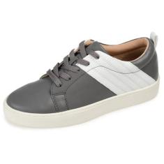 Imagem de Journee Collection Tênis feminino casual e moderno, Cinza, 9.5