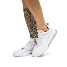 Imagem de Tênis Masculino Casual Bredeni Caminhada Bolha Ar Confort , 38, Branco