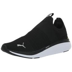 Imagem de PUMA Tênis feminino Softride Pro Echo sem cadarço, Puma Preto e cinza nevoeiro branco, 38