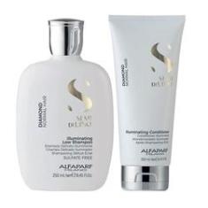 Imagem de Kit Shampoo e Condicionador Alfaparf Semi Di Lino Diamond Illuminating Pequeno