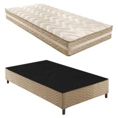 Imagem de Box Solteiro Florença 42x88x188cm com Colchão Solteiro Quality D33 Duoface 26x88x188cm Rustico Bege