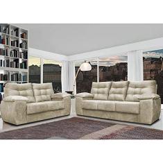 Imagem de Conjunto Sofá Luxemburgo 3 E 2 Lugares 1,52m e 2,02m Suede Bege