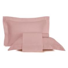 Imagem de Jogo De Cama Lençol King 300 Fios Altenburg Rosa Lunar