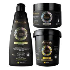 Imagem de Kit Arvensis Cachos Ativador Crespos Geleia Alta Máscara 2X1
