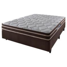 Imagem de Cama Box Viúva Marrom + Colchão Espuma D70/D28 Dupla Face Oakland 128X