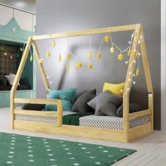 Imagem de Mini Cama Montessoriana Infantil Montessoriana Infantil Montessoriana Dudu Rodmóveis Natural