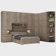 Imagem de Guarda-Roupa de Canto Queen Size Sem Cama 1222SQ Castanho