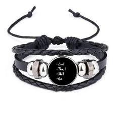 Imagem de DIYthinker Pulseira Let That Shit Go com citação engraçada de couro trançado com contas