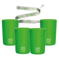 Imagem de 4 Copos Eco Verde com Cordão Green Cups 200 ml