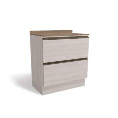 Imagem de Balcão de Cozinha Modulado Maxxi G755 2 Gavetas c/Tampo 80cm Branco/Nogal - Kappesberg