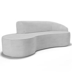 Imagem de Sofá Living  2 Lugares 180cm Braço Direito Mozart D06 Linho Cinza - Mp