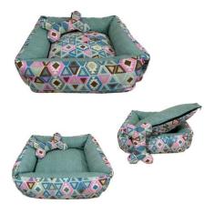 Imagem de Cama Impermeável Com Travesseiro Para Cães E Gatos - Verde P - Nica Pe