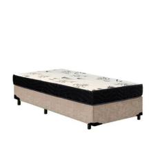 Imagem de Cama Box Solteiro Colchão Espuma D28 Bambo Branco Ducci + Box Suede Be