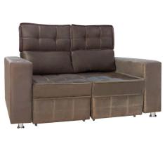 Imagem de Sofá Retrátil E Reclinável 2 Lugares Londres 1.60cm Com Molas Suede Speciale Home Marrom