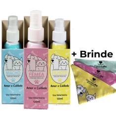 Imagem de Kit 3 Perfumes Cheirinho Pet Amor E Cuidado Macho, Femea E Filhote 120