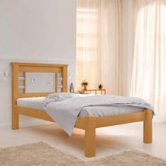 Imagem de Cama Solteiro Cabeceira Flex Lavínia Naturalle e Off White