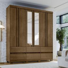 Imagem de Guarda Roupa Casal Arizona 6 Portas 6 Gavetas com Espelho I01 Malbec - Clique Chique Móveis