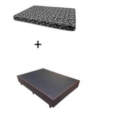 Imagem de Cama Box Casal 138 Bello Box - Tecido Sintético Marrom Com Colchão New